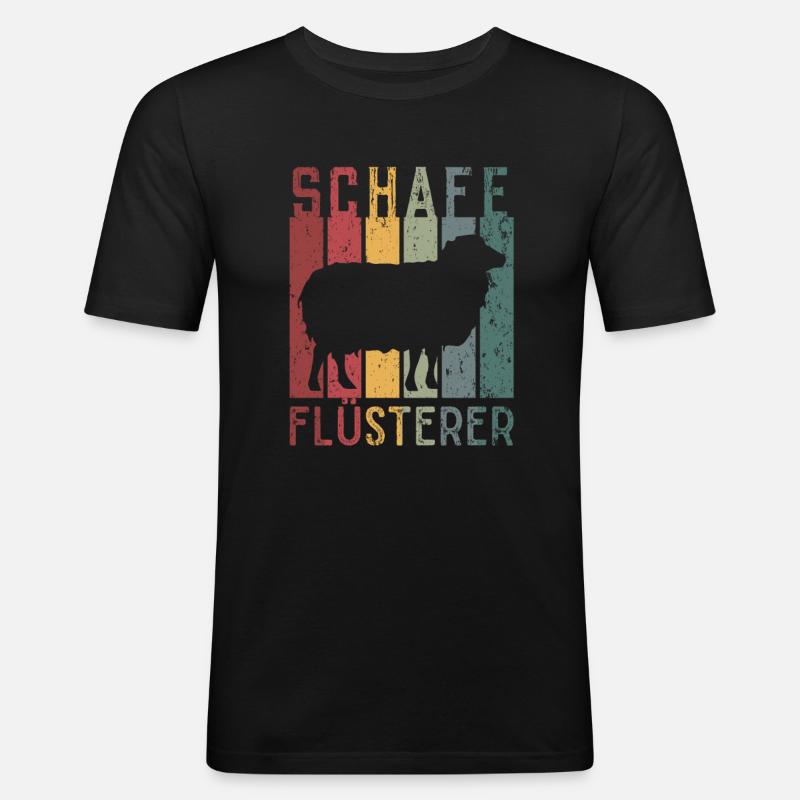 Schafe Flüsterer - Männer Slim Fit T-Shirt - Schwarz