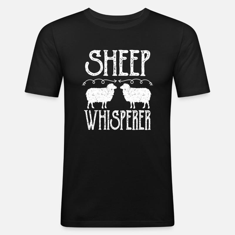 Sheep whisperer - Männer Slim Fit T-Shirt - Schwarz