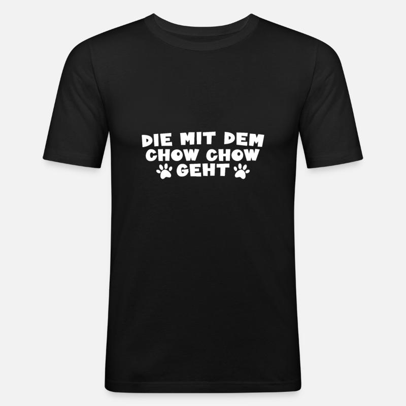 Chow Chow - Männer Slim Fit T-Shirt - Schwarz