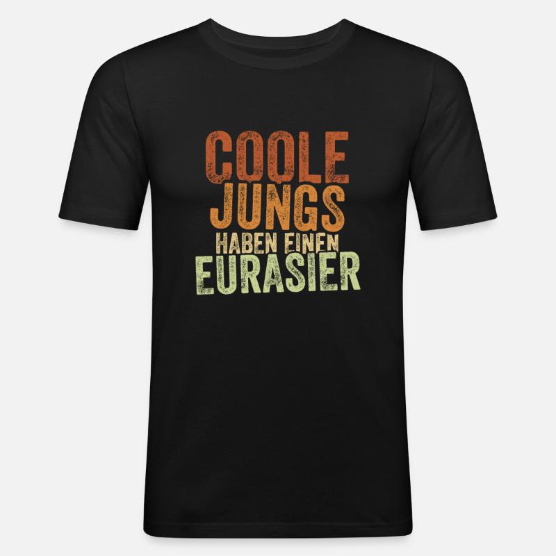 Eurasier - Männer Slim Fit T-Shirt - Schwarz