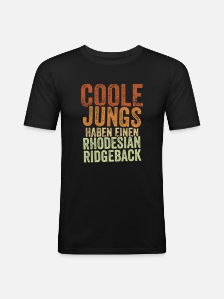 Rhodesian Ridgeback - Männer Slim Fit T-Shirt - Schwarz