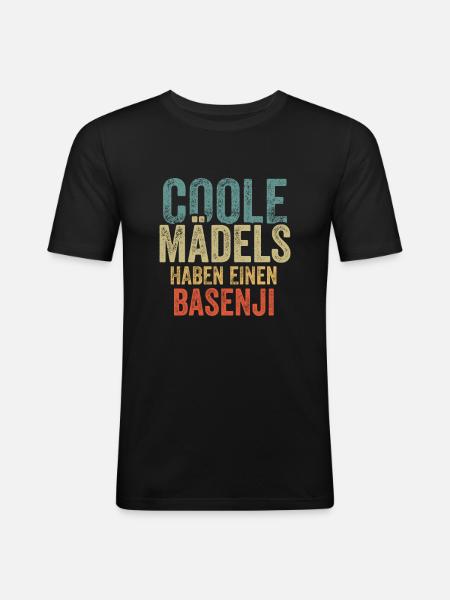 Basenji - Männer Slim Fit T-Shirt - Schwarz