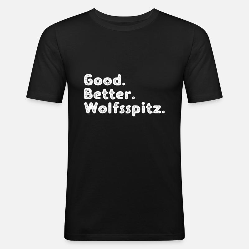 Wolfsspitz - Männer Slim Fit T-Shirt - Schwarz