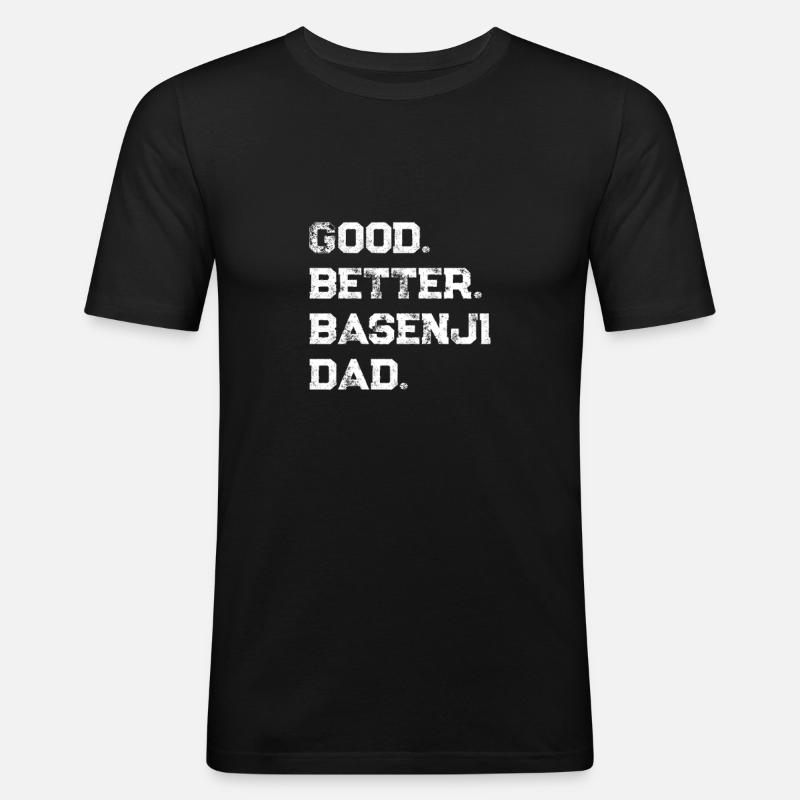 Basenji - Männer Slim Fit T-Shirt - Schwarz