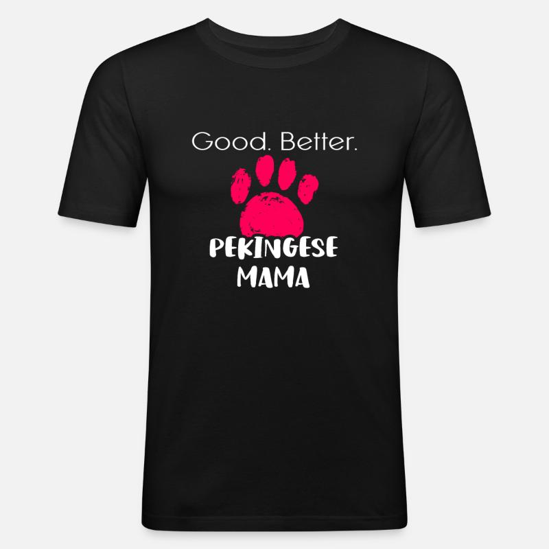Pekingese - Männer Slim Fit T-Shirt - Schwarz