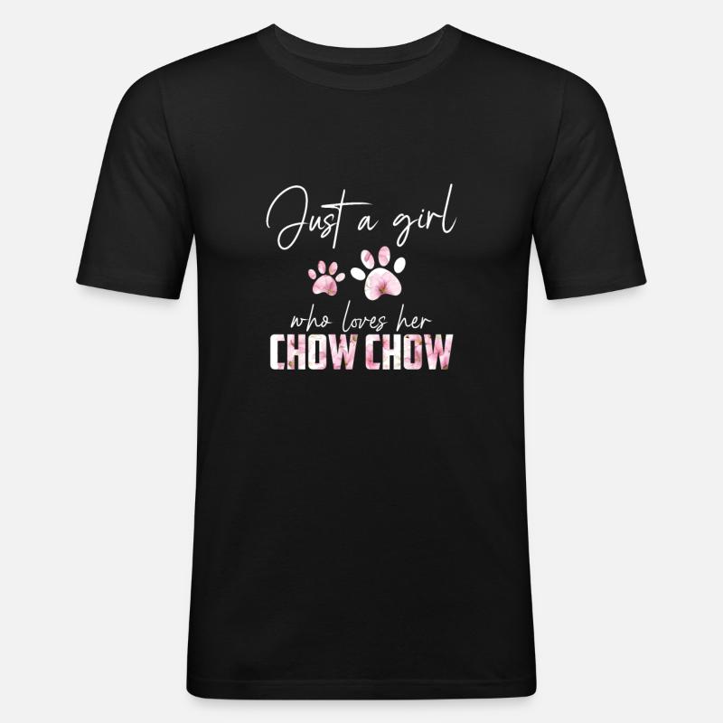 Chow Chow - Männer Slim Fit T-Shirt - Schwarz