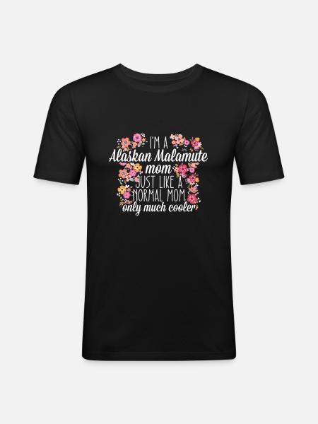 Maman Malamute d’Alaska - T-shirt près du corps Homme - noir