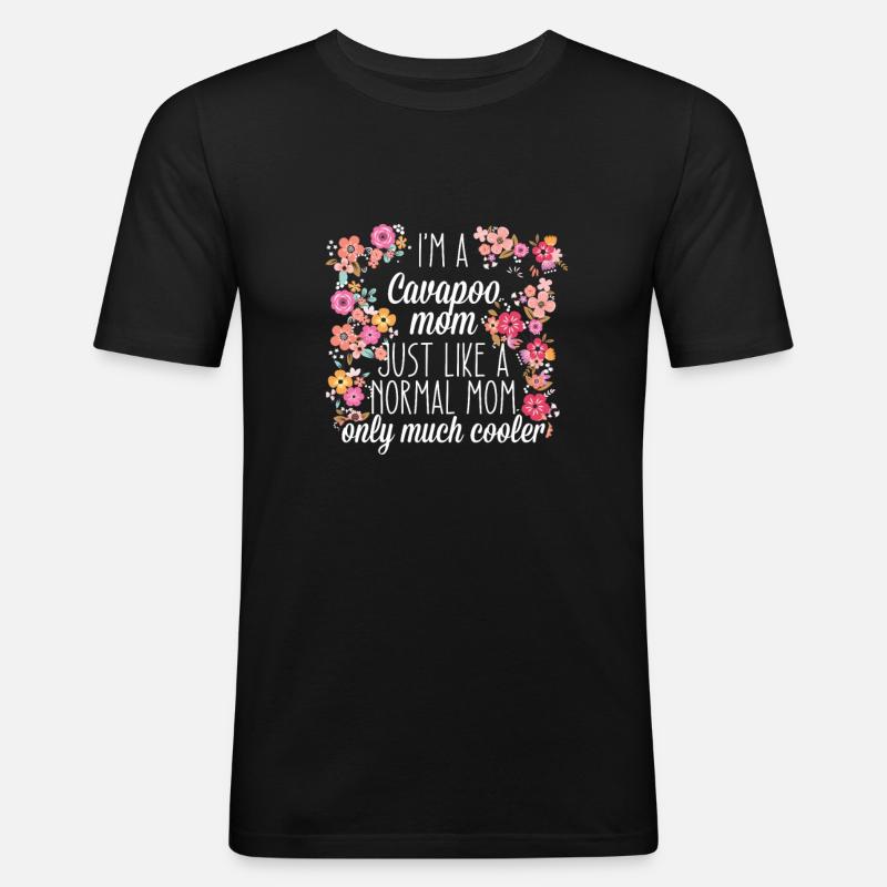 Cavapoo Mom - Männer Slim Fit T-Shirt - Schwarz