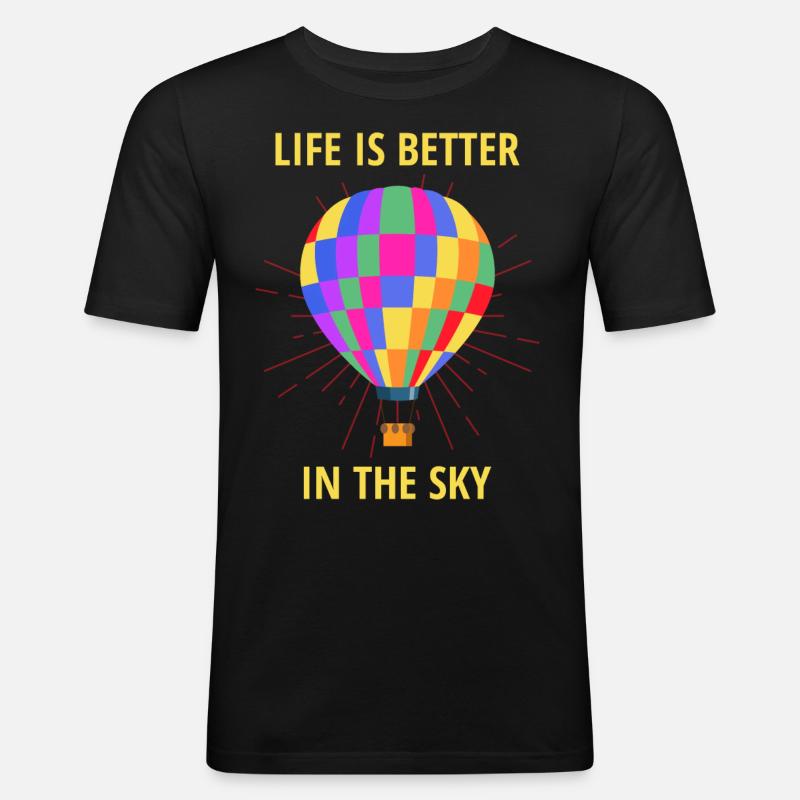 Montgolfière Montgolfière Pilote de montgolfière - T-shirt près du corps Homme - noir