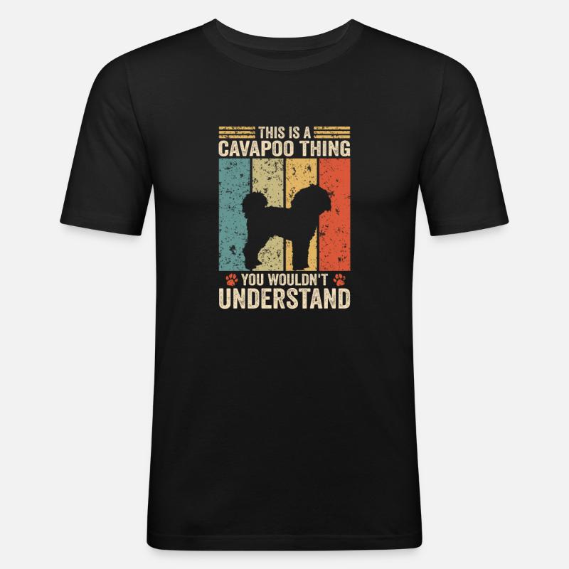This is a Cavapoo thing - Männer Slim Fit T-Shirt - Schwarz