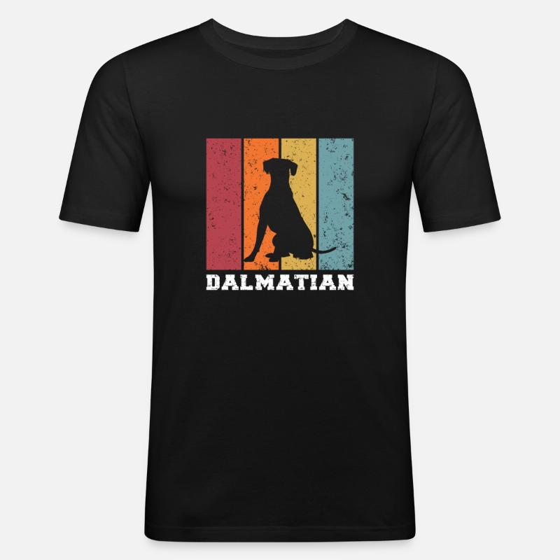 Dalmatiner - Männer Slim Fit T-Shirt - Schwarz
