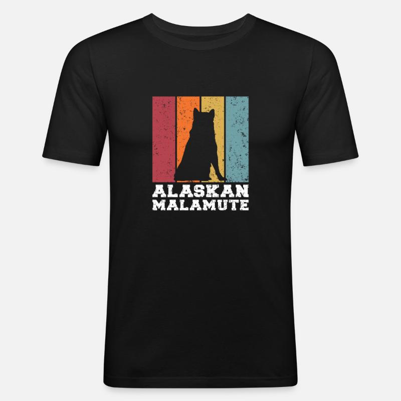 Alaskan Malamute - Männer Slim Fit T-Shirt - Schwarz