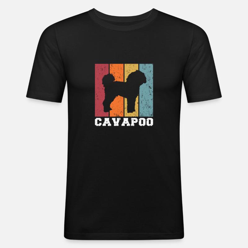 Cavapoo - T-shirt près du corps Homme - noir