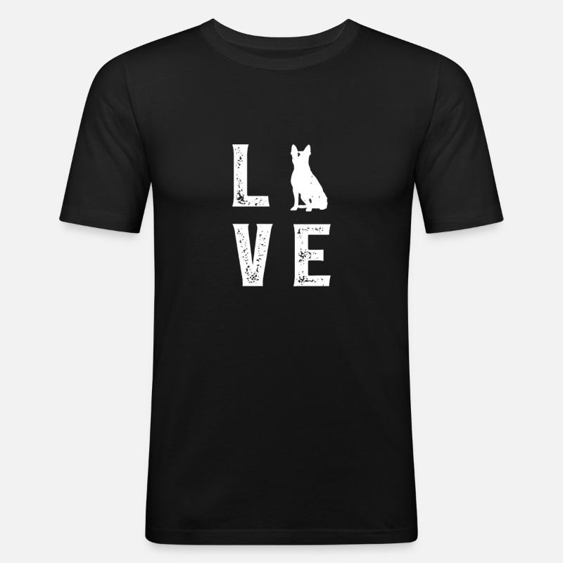 Boston Terrier Love - Männer Slim Fit T-Shirt - Schwarz