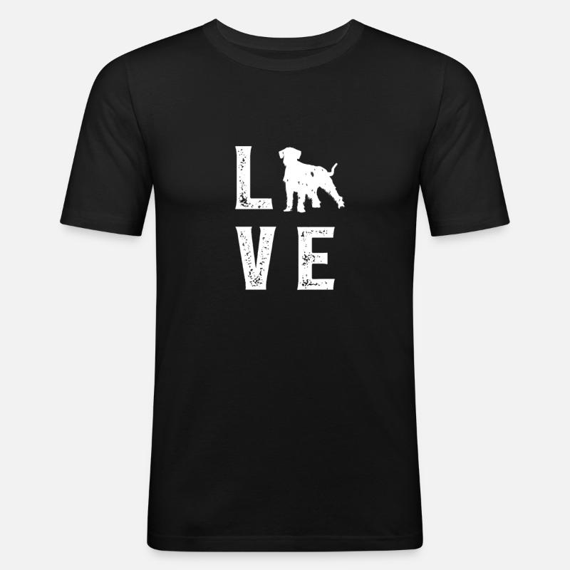 Schnauzer géant Amour - T-shirt près du corps Homme - noir