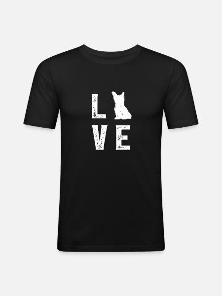Skye Terrier Love - Männer Slim Fit T-Shirt - Schwarz