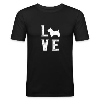 Norfolk Terrier Love - Männer Slim Fit T-Shirt - Schwarz - Vorne - Nik (191cm)