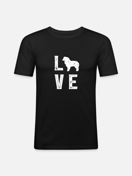 Australian Shepherd Love - Men's Slim Fit T-Shirt - black
