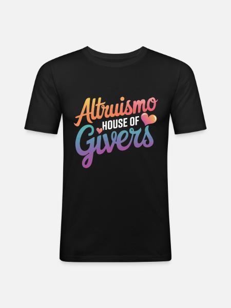 Altruisme Don désintéressé Donner d’école - T-shirt près du corps Homme - noir