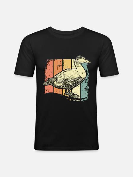 Farm with ducks - Men's Slim Fit T-Shirt - black