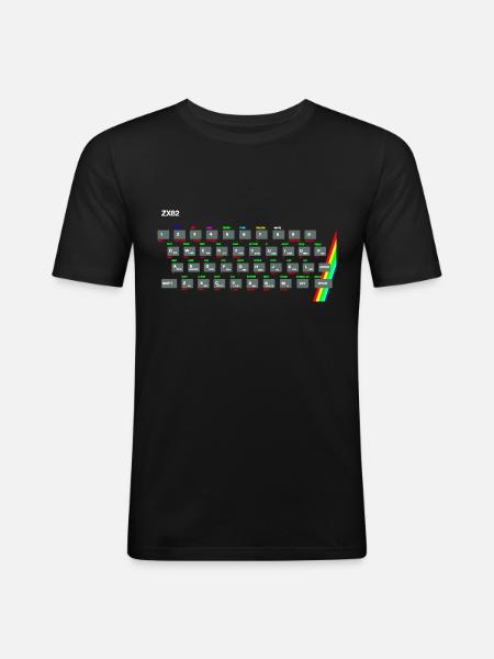 ZX81 (Zed-Ex) Spectrum Keyboard - Men's Slim Fit T-Shirt - black