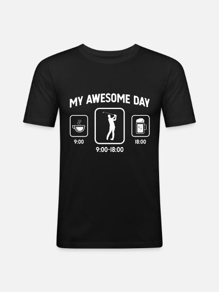 My Great Day - Beer - Golf - - Men's Slim Fit T-Shirt - black
