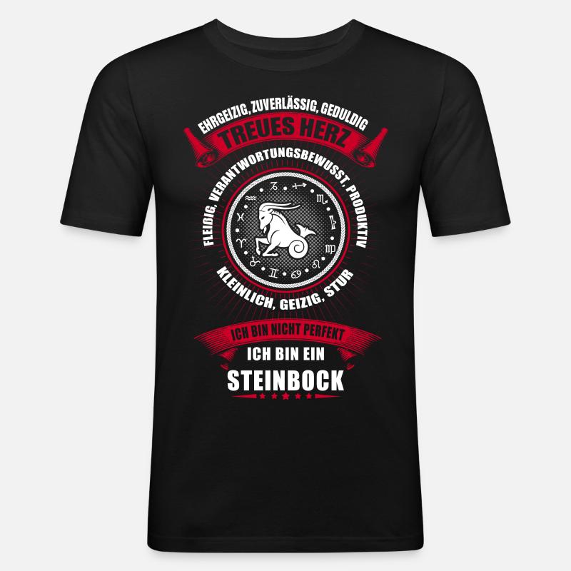 Steinbock Sternzeichen Horoskop - Männer Slim Fit T-Shirt - Schwarz