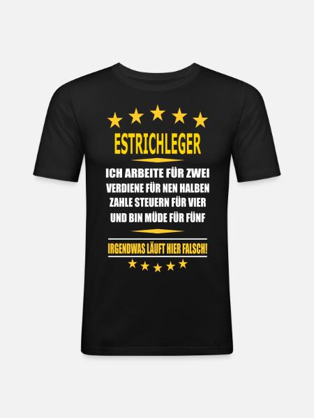 ESTRICHLEGER - Männer Slim Fit T-Shirt - Schwarz