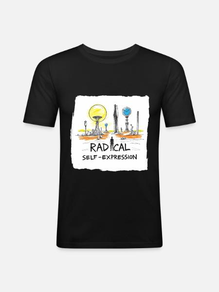 Radikale Selbstdarstellung - Männer Slim Fit T-Shirt - Schwarz
