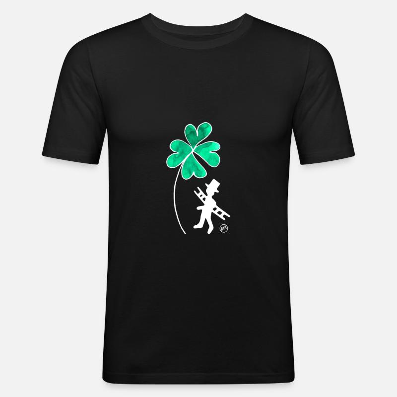 *BAM* be_lucky - Männer Slim Fit T-Shirt - Schwarz