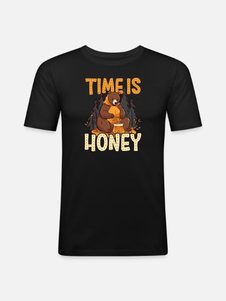 Beekeeper Time Is Honey - Men's Slim Fit T-Shirt - black