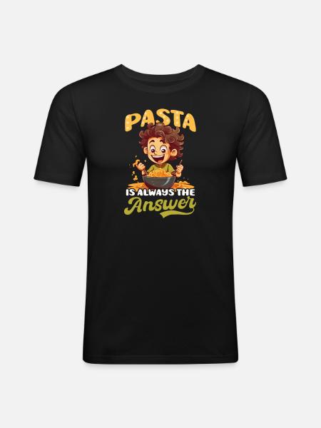 Pasta Lover Pasta Is Answer - Men's Slim Fit T-Shirt - black