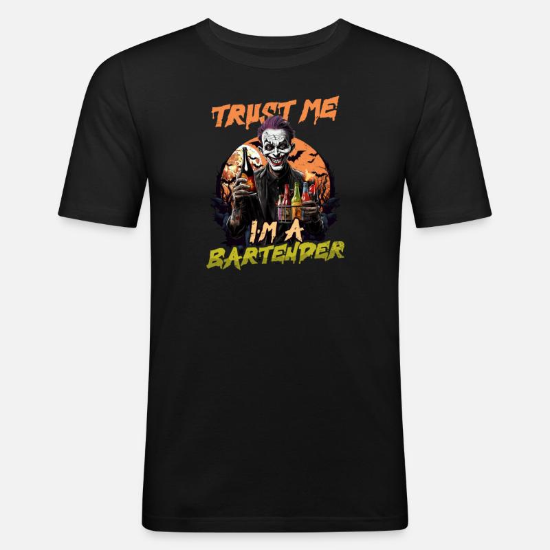 Halloween Barkeeper Trust I'm Bartender - Men's Slim Fit T-Shirt - black