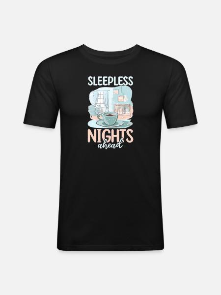Future Dad Sleepless Nights Ahead - Men's Slim Fit T-Shirt - black