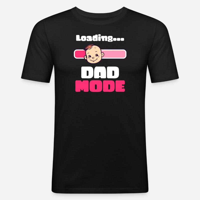 Future Dad lädt den Dad-Modus - Männer Slim Fit T-Shirt - Schwarz