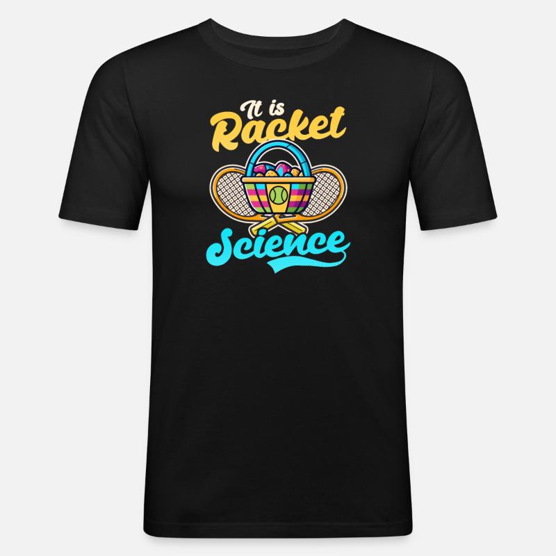 Tennis Easter Racket Science - Men's Slim Fit T-Shirt - black