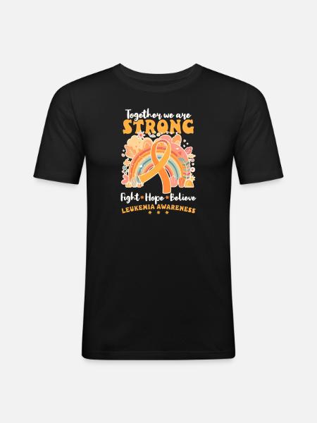 Leukemia Awareness Together We Strong - Men's Slim Fit T-Shirt - black