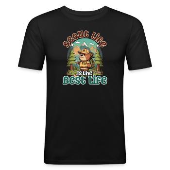 Scouting Bear Scout Best - T-shirt près du corps Homme - noir - Devant - Nik (191cm)