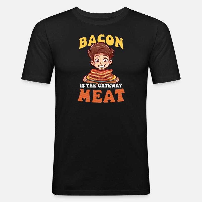 Bacon Gateway Meat - Men's Slim Fit T-Shirt - black