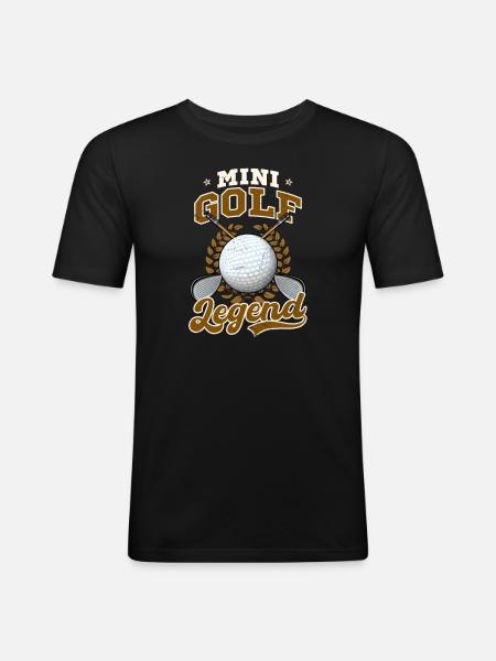 Minigolf-Legende - Männer Slim Fit T-Shirt - Schwarz