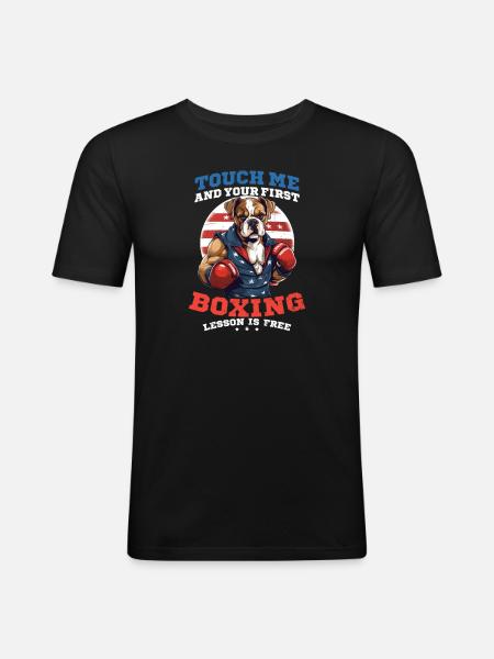 Boxe Boxe Leçon - T-shirt près du corps Homme - noir