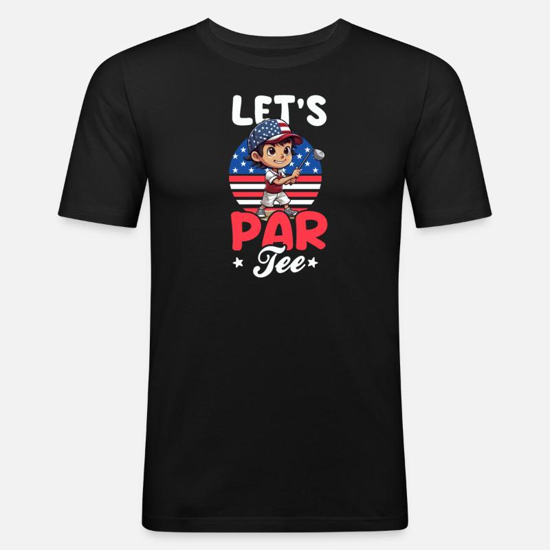 4 juillet Golf Lets Partee - T-shirt près du corps Homme - noir