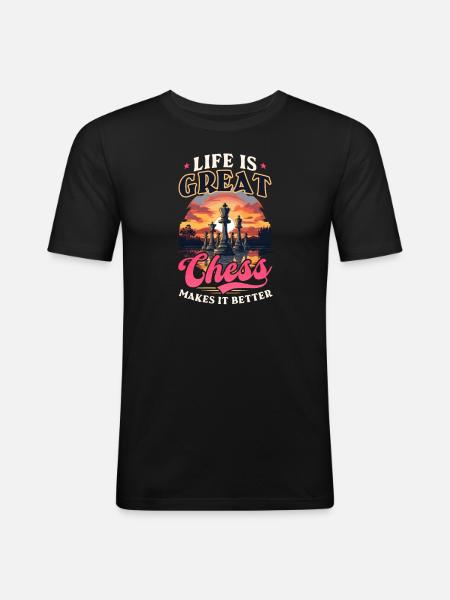Chess Chess Makes It Better - Men's Slim Fit T-Shirt - black