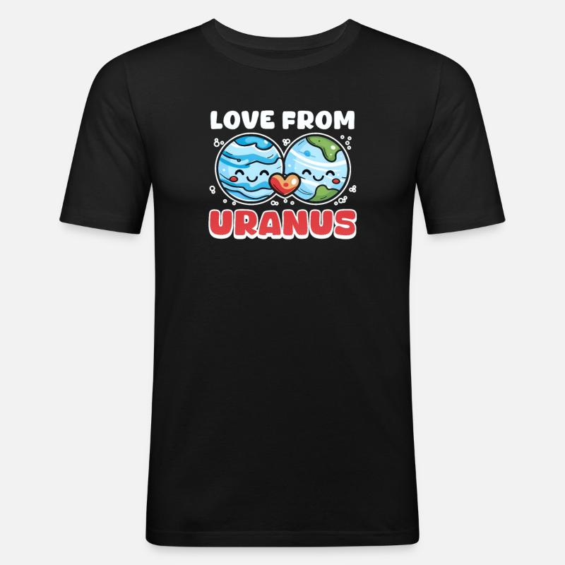 Uranus Liebe von Uranus - Männer Slim Fit T-Shirt - Schwarz