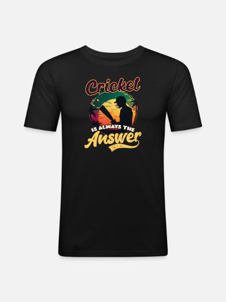 Cricket Player Is Answer - Men's Slim Fit T-Shirt - black
