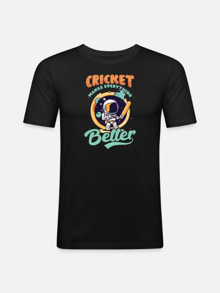 Cricket Player Makes Everything Better - Men's Slim Fit T-Shirt - black