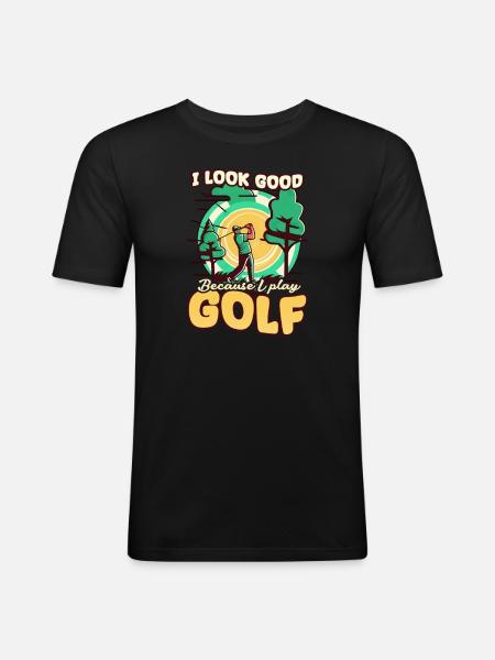 Golfing Look Good Because Play - Men's Slim Fit T-Shirt - black