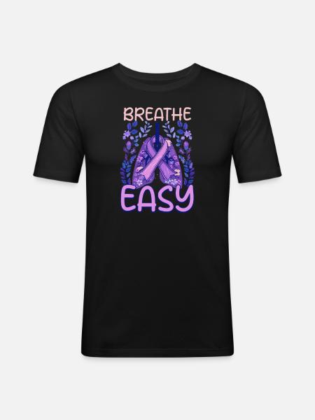 Cystic Fibrosis Breath Easy - Men's Slim Fit T-Shirt - black