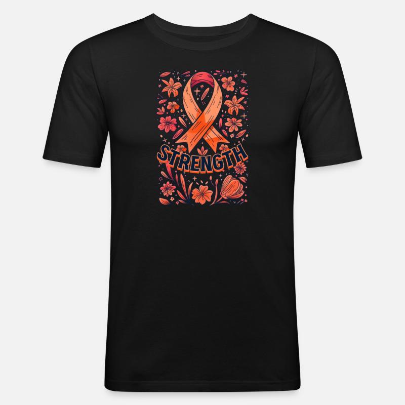 Stärke von Gebärmutterkrebs - Männer Slim Fit T-Shirt - Schwarz