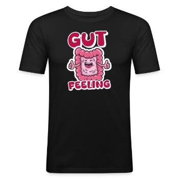GI Nurse Gut Feeling - Men's Slim Fit T-Shirt - black - Front - Nik (191cm)